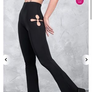 Badinka Back to Black Flora Cutout Pants